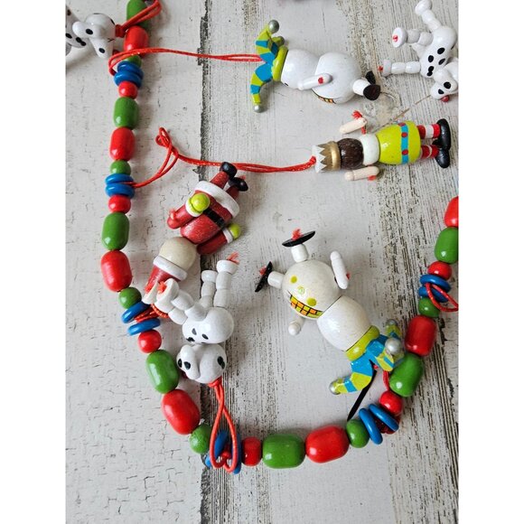Bombay Garland dog snowman RARE Santa unique Xmas tree vintage garland - Picture 2 of 6